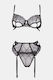 Set Εσώρουχα See Through Ζαρτιέρες & Κάλτσες Μαυρο