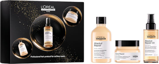 Absolut Repair Trio Hair Treatment Set for Damaged Hair with Shampoo, Mask & Oil 3 Pieces
