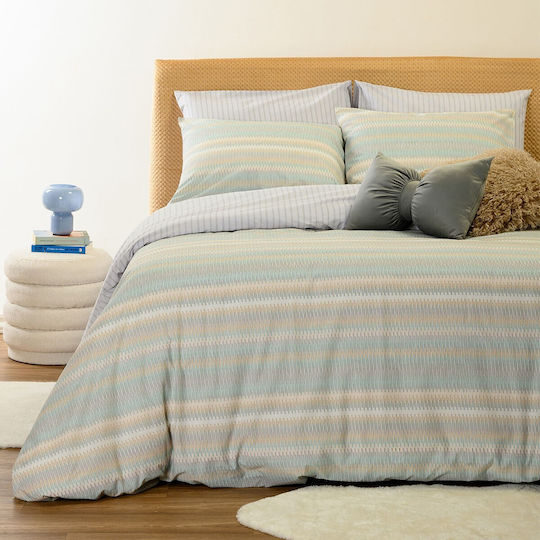 Melinen Single Quilt 160x240cm Minna Aqua 350 GSM