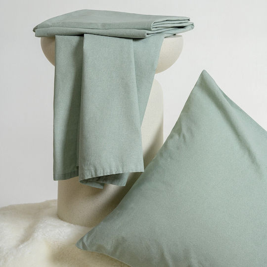 Melinen Brooke Single Fitted Sheet Set with 1 Pillowcase 100x200+32cm Aqua (2pcs)
