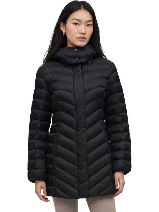 Long Women's Winter Jacket Black