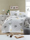 Enlora Home Set Cuvertură Matlasată Dublă Din Bumbac Alb 225x240 cm 3 Buc