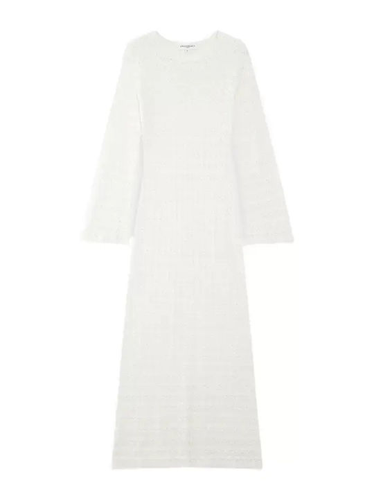 Rochie Maxi Tricou Tricotată Ecru