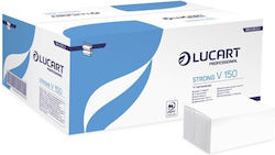 Lucart Prosoape de Mâini Pliate în V, 2 Straturi, Albe, 20 x 150 Bucăți