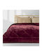 Lino Home Sherpa Comforter Double 220x220cm Erba Burgundy 180 GSM