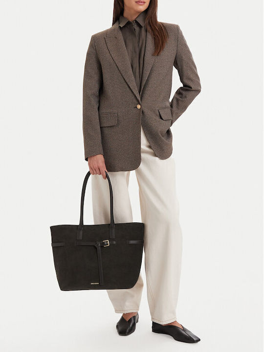 Γυναικεία Shopper Τσάντα Suede Chocolate Brown