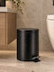 Metallischer Badezimmer-Mülleimer mit Soft-Close-Mechanismus 3 l Schwarz