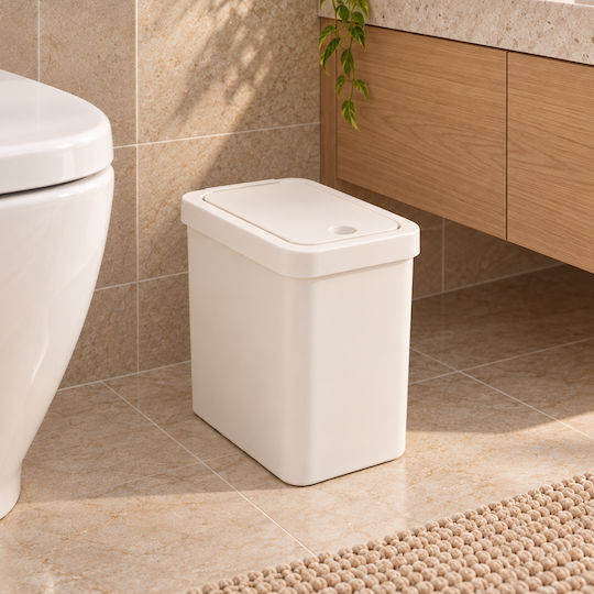 Coșuleț de Baie din Plastic 8 l Alb