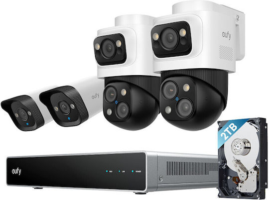 Eufy Σύστημα Παρακολούθησης E8E00323 4 Καμερών IP 8MP με Καταγραφικό NVR & Σκληρό Δίσκο 2TB