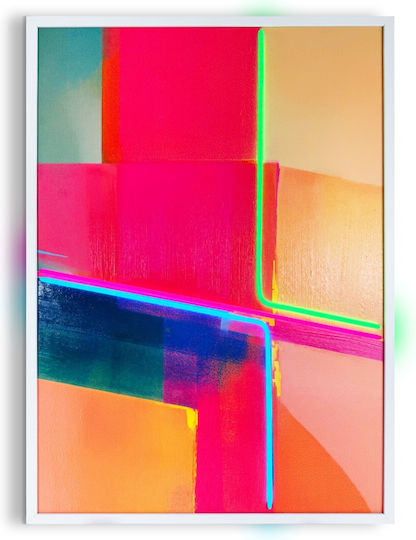 "Abstract Colourful" Painting with Neon LED Lighting 70x100 cm