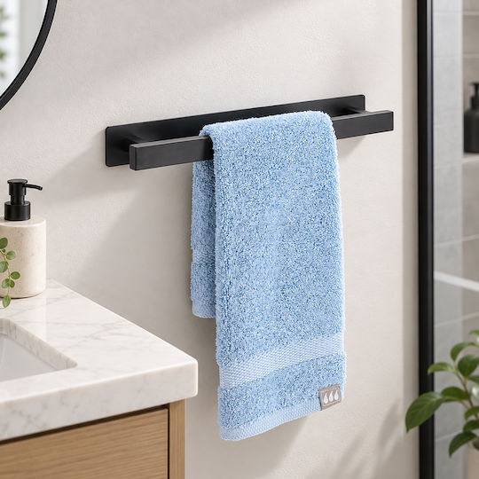 Wall-Mounted With Adhesive 40x4.5cm Black Inox Rail