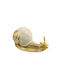Polyester-Schnecke Weiß Gold 21 × 11,5 × 9,5 cm Ideahome 26.56.53819