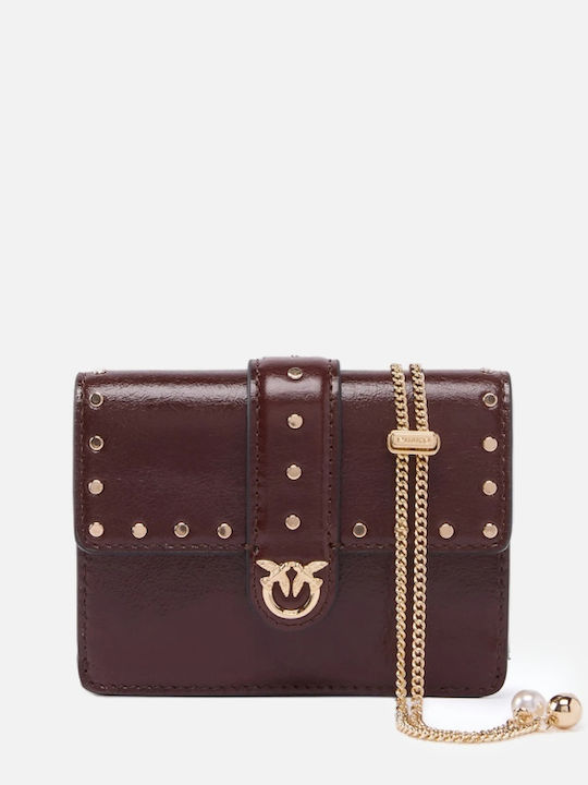 Pinko Love Pocket Leather Women's Bag Burgundy