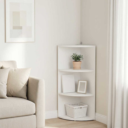 Corner Bookcase White 41.5x41.5x72 cm