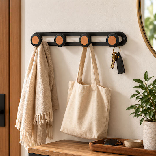 T-d Hook Μεταλλική 4 Θέσεων 40x3.5x5cm