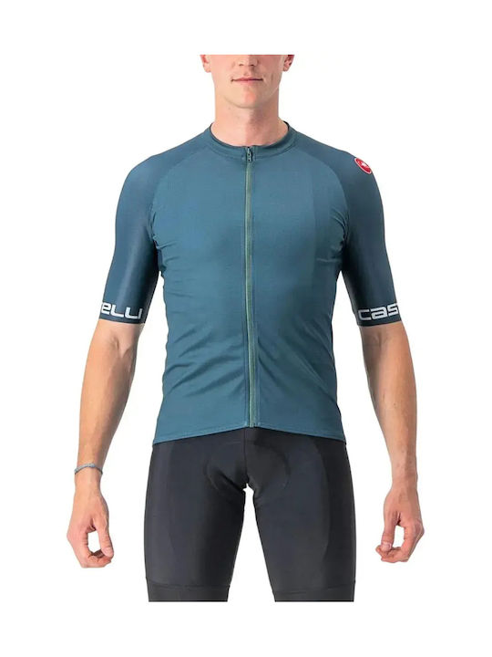 Castelli Мъжка Късорукавна Колоездачна Фланелка Тюркоазена