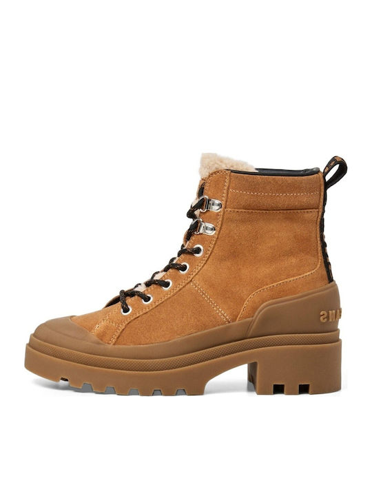 Suede Γυναικεία Μποτάκια Cognac Tan