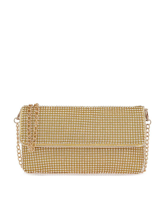 Women's Messenger Bag Gold Rhinestone