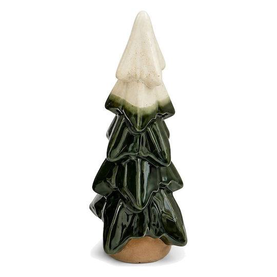 Christmas Decorative Snowy Ceramic Tree 26cm Green