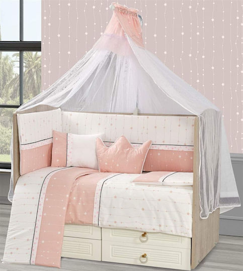 Dimcol Комплект за бебешка люлка White-coral Pink 9 бр. Dimcol Комплект за бебешка люлка White-coral Pink 9 бр.