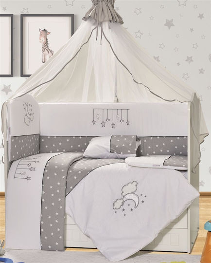 Dimcol Комплект за бебешко легло White-grey 9 бр.