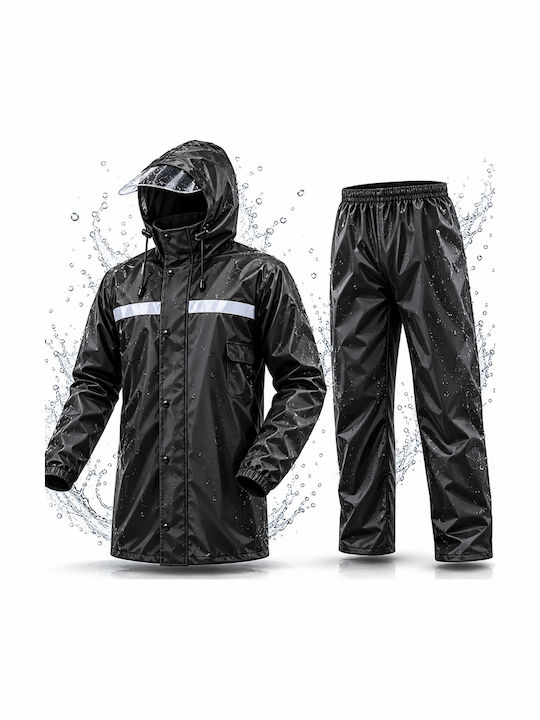 Tipster Herren Regenanzug, Jacke & Hose, Einheitsgröße, Transparentes Schild 34705 Schwarz Tipster Herren Regenanzug, Jacke & Hose, Einheitsgröße, Transparentes Schild 34705 Schwarz