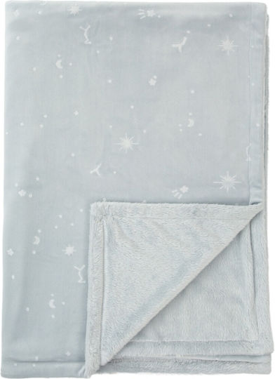 Bimbidreams Kuscheldecke für Baby & Wiege Hellblau 80 x 110 cm