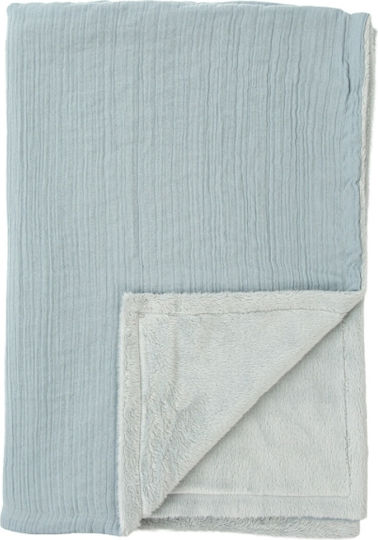 Bimbidreams Fleece Swaddling & Crib Blanket, Light Blue, 80x110 cm