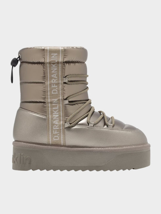 D.Franklin Nordic Damenstiefeletten mit Pelz Brass