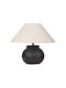 Estia Table Lamp with White Shade and Black Base