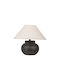 Estia Table Lamp with White Shade and Black Base