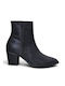 Mago Damen Lederstiefeletten Schwarz