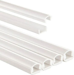 Hama Cable Channel 4 Pieces Self-Adhesive Semicircular 100 x 1.1 x 1 cm PVC White Model 00220980