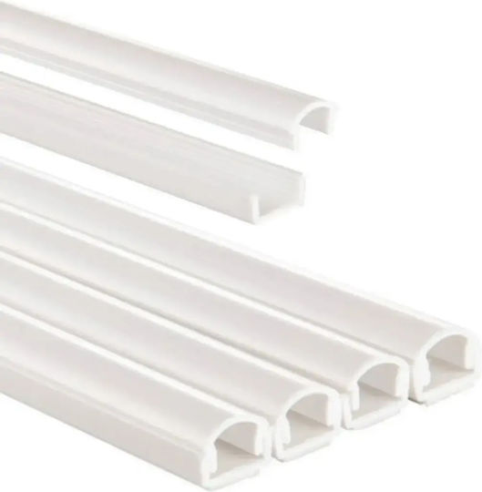 Hama Cable Channel 4 Pieces Self-Adhesive Semicircular 100 x 1.1 x 1 cm PVC White Model 00220980