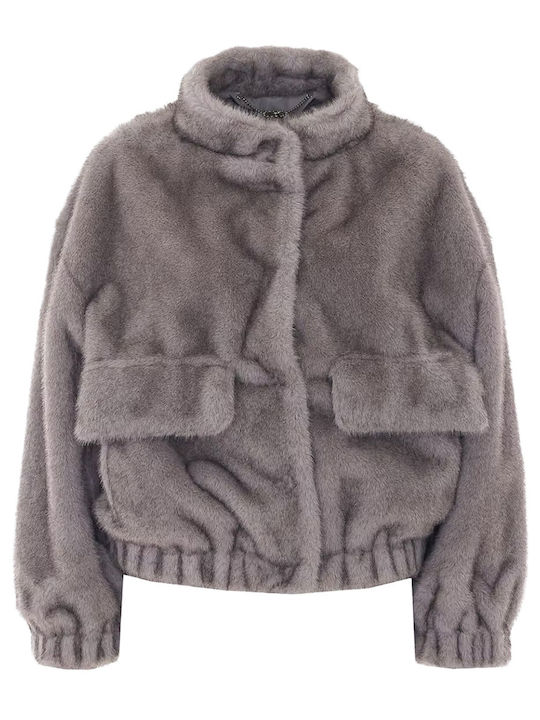 Дамско Зимно Яке Silver Grey