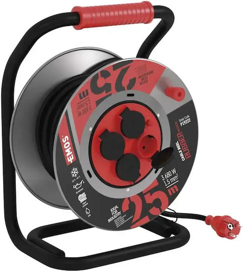 Emos Cable Reel Extension Cord 25m Waterproof