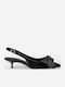 Black Pointed Toe Heels with Strap