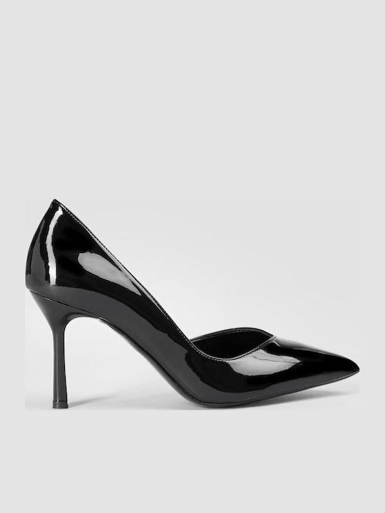 Pointed Patent Leather Heels Black