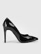 Pointed Patent Leather Heels Black
