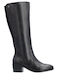 Schwarze Damenlederstiefel mit Pelz
