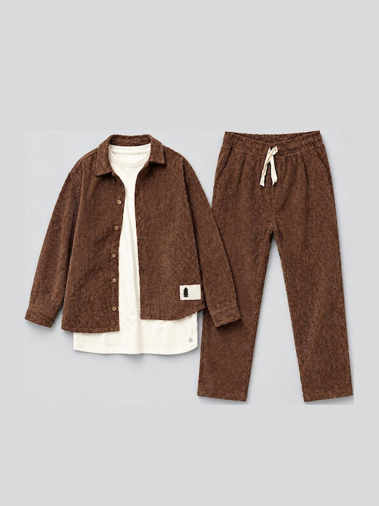 Kids Set with Pants 3 Pieces Brown