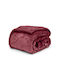 Lino Home Erba Sherpa Blanket Single 160x220cm Burgundy