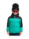 Cold Days Kids’ Casual Short Windproof Lined Jacket Turquoise