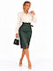 Women's White Half Button Shirt T-358