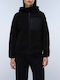 Winter Women's Fleece Long Sleeve Hooded Blouse Black