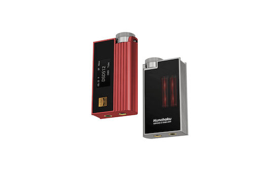 Nunchaku Dongle ЦАП Усилвател с Жълт Кожен Калъф Червен