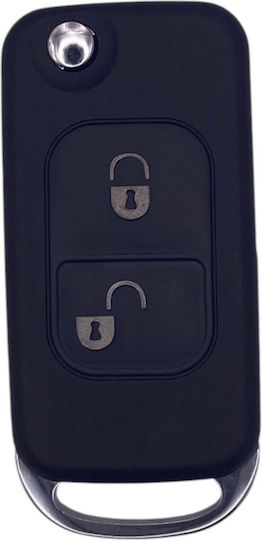 Replacement Foldable Mercedes-Benz Key Shell with 2 Buttons and HU64 Blade