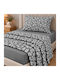Astron Italy Irida Semi-Double Fitted Bed Sheet Set 120x200+30 cm Grey (3 Pieces)