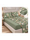 Astron Italy Ortensia Super Double Fitted Sheet Set 160x200+40cm Olive Green (4 pcs)