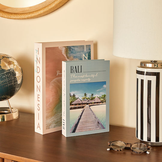 Set of Decorative Paper Boxes in Book Shape 2 Pieces